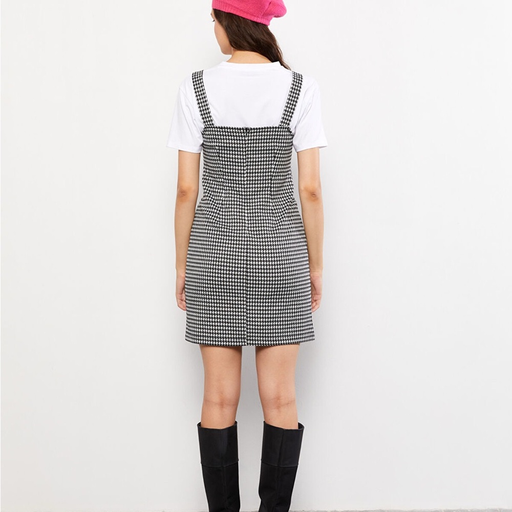 LCW Casual Square Neck Patterned Strappy Women's Bib and Brace - Picture 7 of 15